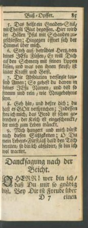 Dancksagung nach der Beicht