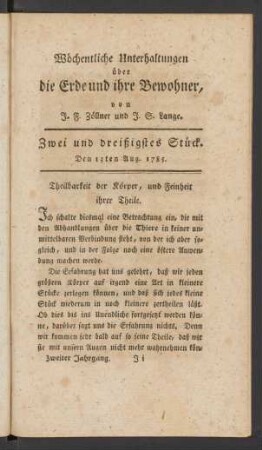 Zwei und dreißigstes Stück