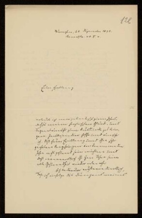 126: Brief von Karl von Unzer an Gottlieb Planck, München, 28.12.1898