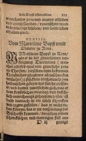XXXIIII. Vom Marcellino Bapst unnd Merterer zu Rom.