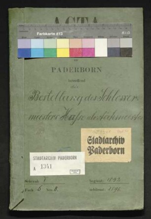 Bestellung des Schlossermeisters Conrad Alois Hasse als Eichmeister