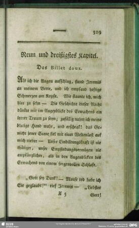 Neun und dreißigstes Kapitel. Das Billet doux