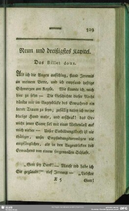 Neun und dreißigstes Kapitel. Das Billet doux