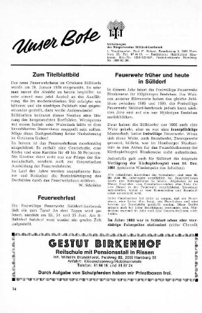 Feuerwehr früher und heute in Sülldorf