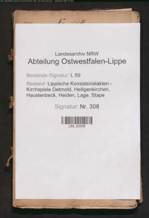 Kirchenstühle (Verteilung, Verkauf, Zahlung eines jährlichen Standgelds)