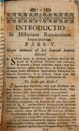 Introductio In Universalem Historiam : In usum Scholarum Provinciae Austriae Societatis Jesu, 5. Introductio in Historiam Romanorum Imperatorum ab Augusto ad Carolum Magnum