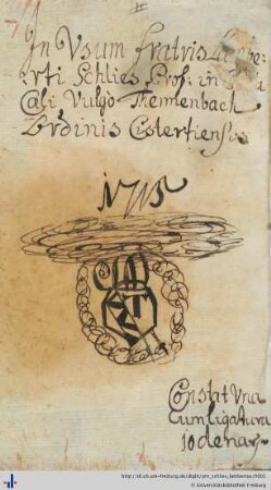 Autogramm (Aus: UB Freiburg, D 4997,af - vorderer Spiegel).