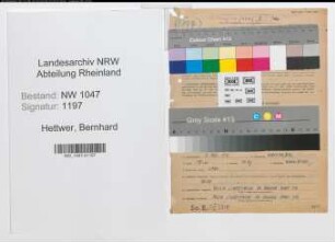 Entnazifizierung Bernhard Hettwer , geb. 03.05.1915 (Zollbeamter)