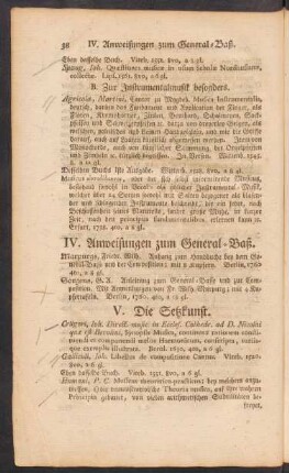 IV. Anweisungen zum General-Baß