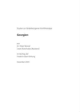 Studien zur länderbezogenen Konfliktanalyse : Georgien