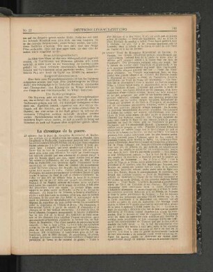 La chronique de la guerre.