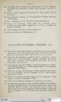 Gravures Diverses, Dessins, etc (Nr. 591 - 629)