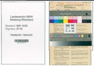 Entnazifizierung Heinrich Heiderich , geb. 10.11.1908 (Hauer)