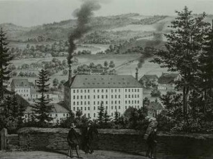Falkenau, Tuchfabrik, Lithogr., 19. Jh.