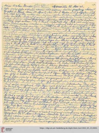 Korrespondenz von Alice und Ludwig Klein: Brief von Alice Klein an Kurt Klein, Irmgard Ehrlich und Max Klein