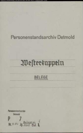 Belegakten zum Aufgebotsregister der Munizipalität Westerkappeln 1810. (Gemeinde: Westerkappeln, Kreis Tecklenburg)