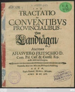 Tractatio De Conventibus Provincialibus