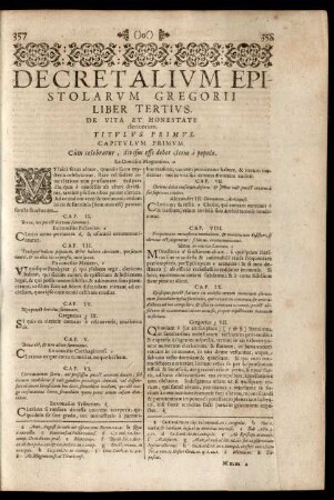 Decretalium Epistolarum Gregorii Liber Tertius.