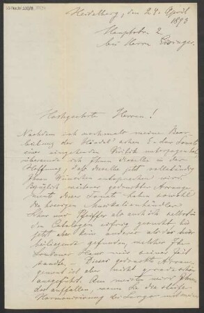Brief an B. Schott's Söhne : 24.04.1893