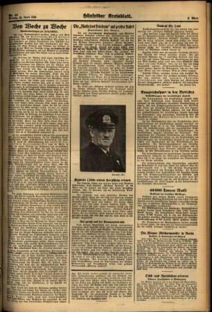 Zweite Ausgabe vom Montag, den 25. April 1938.