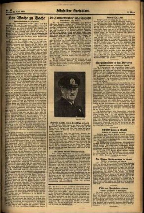 Zweite Ausgabe vom Montag, den 25. April 1938.