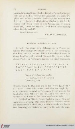 Metrische Inschriften in Larisa