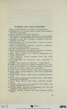 Porzellane und Fayencen (Nr. 1-30)
