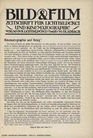 Kinematographie und Krieg