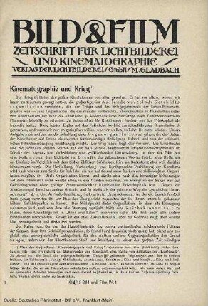 Kinematographie und Krieg