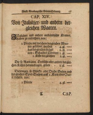 Cap. XIV. Von Italiäner- und andern dergleichen Waaren