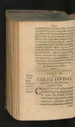 Caput IX. De Cultu Divino.