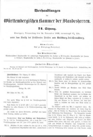 74. Sitzung, Stuttgart, 24.11.1898