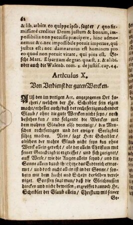 Articulus X. Von Verdienst der guten Wercken.