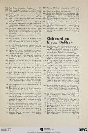 Gekleurd en Blauw Delftsch (Nr. 806-845)