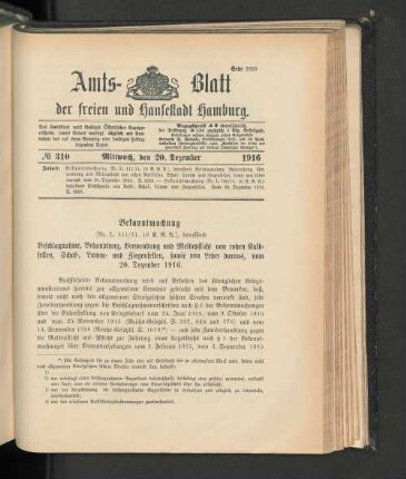 No. 310, 20. Dezember 1916