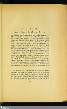 Zweites Kapitel. Lady Sarah Bunburys Liebe