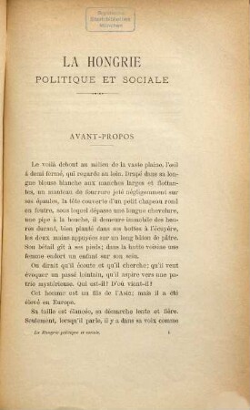 La Hongrie politique et sociale