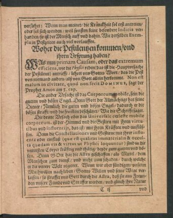 Woher die Pestilentzen kommen/ und ihren Ursprung haben?