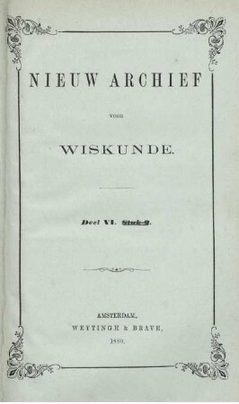 6: Nieuw archief voor wiskunde