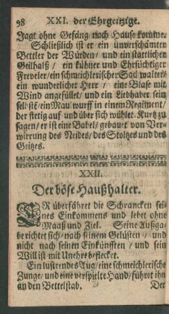 XXII. Der böse Haußhalter.