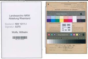 Entnazifizierung Wilhelm Wolfs , geb. 01.07.1913 (Friseurmeister)