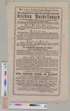 Vierte Abänderung der großen neuen malerisch-perspectivisch- belebten Darstellungen von merkwürdigen Ansichten