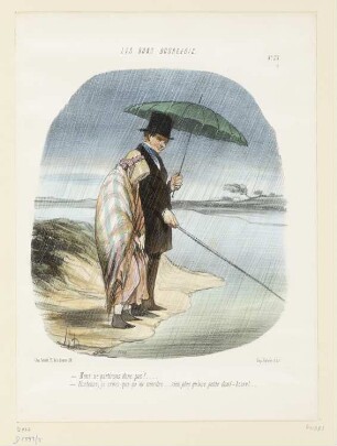 Nous ne partirons donc pas!, Blatt 75 der Folge „Les bon Bourgeois“, in: „Le Charivari“, Paris 1847