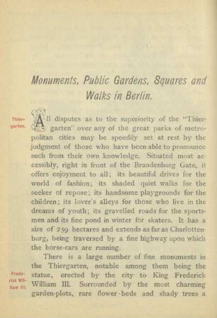 Monuments, Public Gardens, Squares and Walks in Berlin