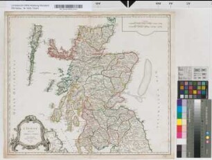 Schottland, Einteilung in Shires oder Counties: L'Ecosse divisée en Shires ou Comtés. Par le Sr. Robert Geographe ordinaire du Roi. Avec Privilege. 1751