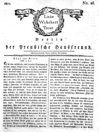 No. 86., 27sten October 1810