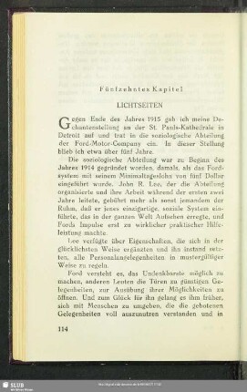 Fünfzehntes Kapitel: Lichtseiten