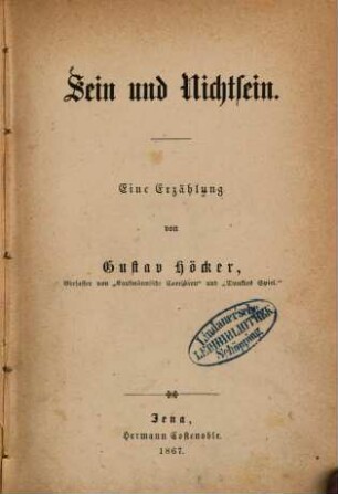 Sein und Nichtsein