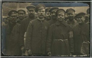 Erster Weltkrieg - "Aus den Stellungskriegen in den Vogesen". Russische Kriegsgefangene im Betonwerk Schirmeck, Département Bas-Rhin
