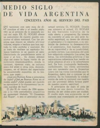 Medio siglo de vida argentina : Cincuenta años al servicio del país